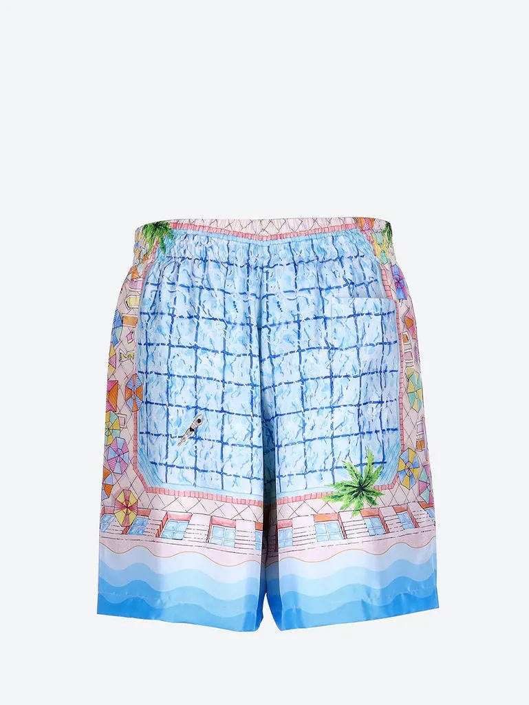 Silk twill shorts