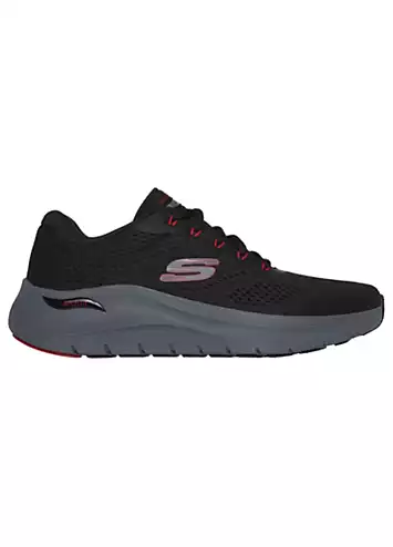 Skechers Mens Black Mesh/Red Trim Arch Fit 2.0 Trainers | Grattan