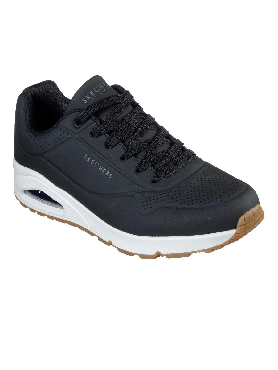 Skechers Uno Stand On Air Trainers Black Durabuck