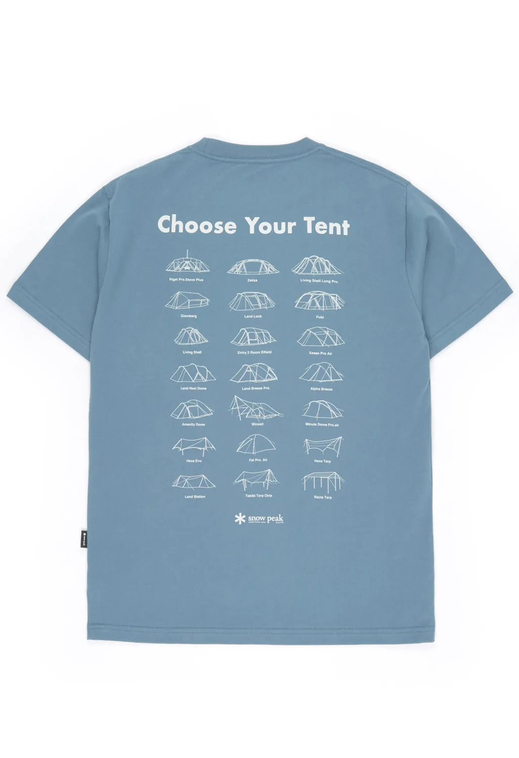 Snow Peak Choose Your Tent T-Shirt - Slate Blue