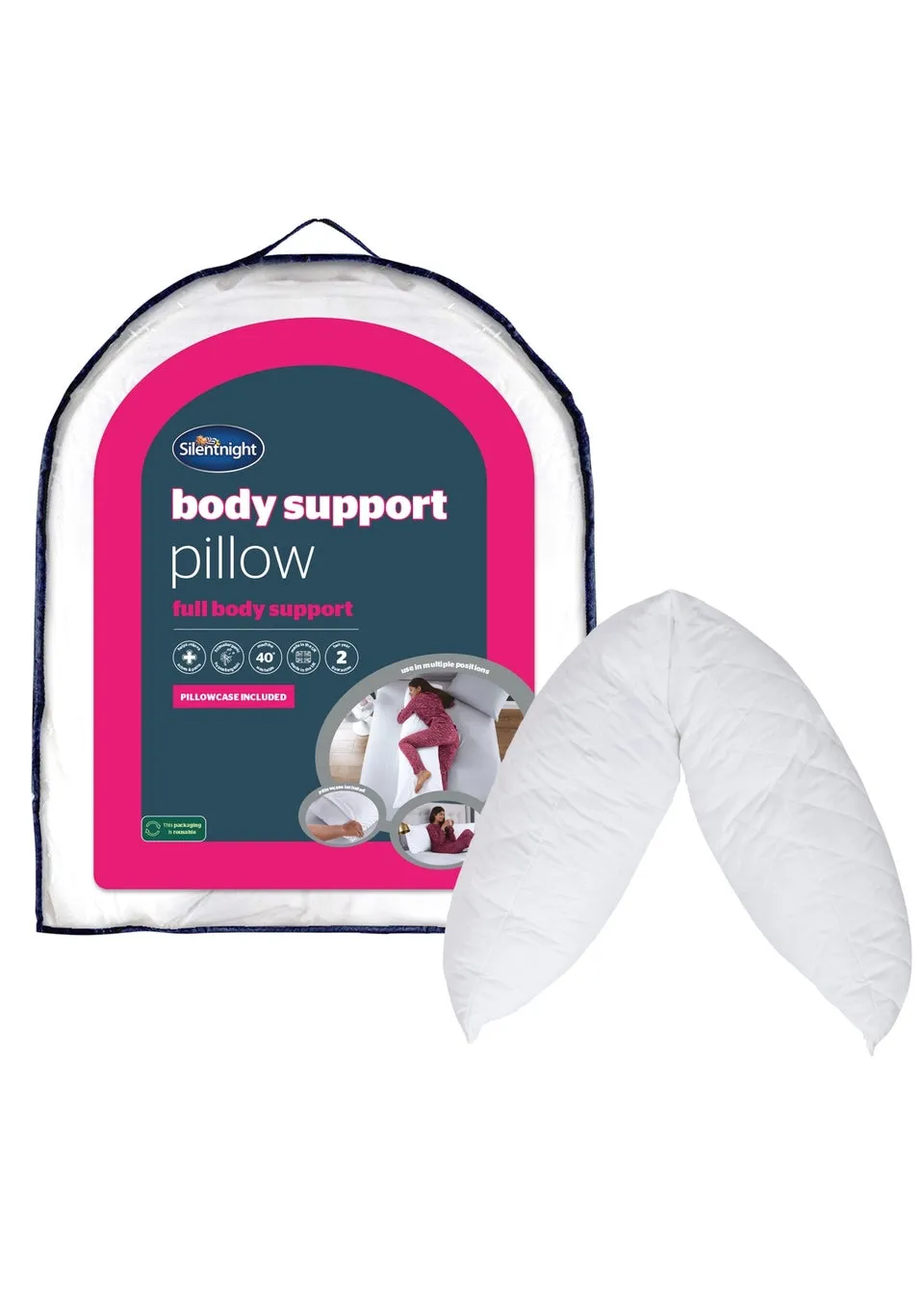 Snuggle White Body Support Squishy Pillow