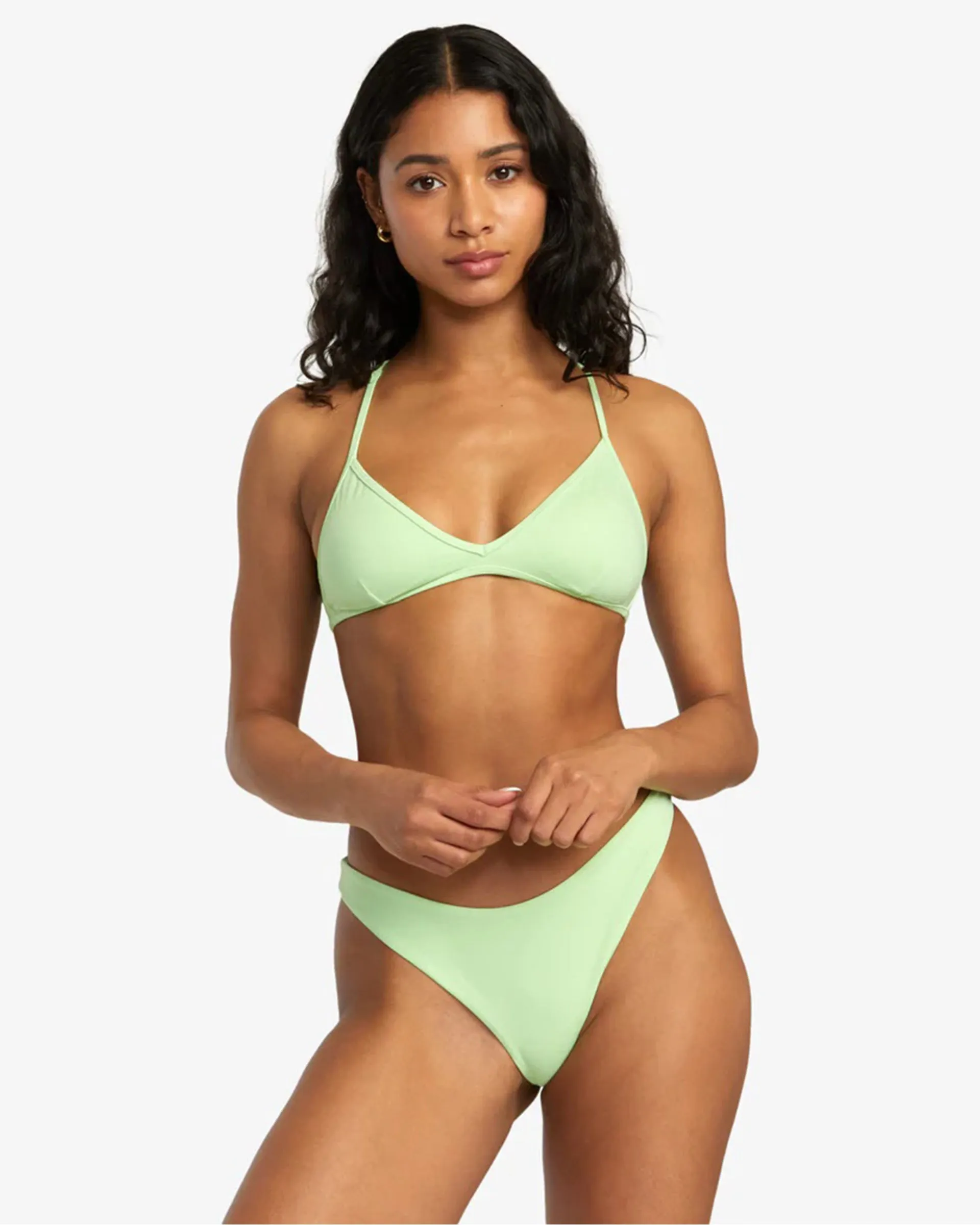 Solid Triangle Crossback Bikini Top