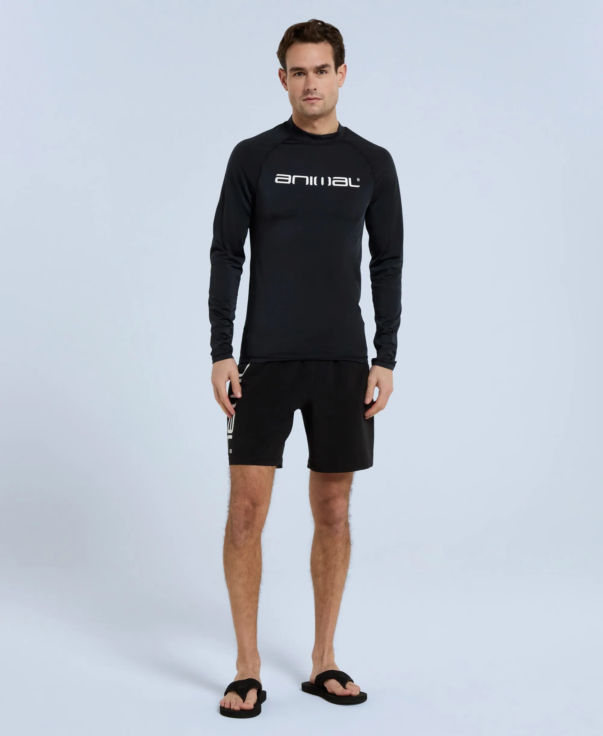 Sonny Mens Logo Rash Vest - Black