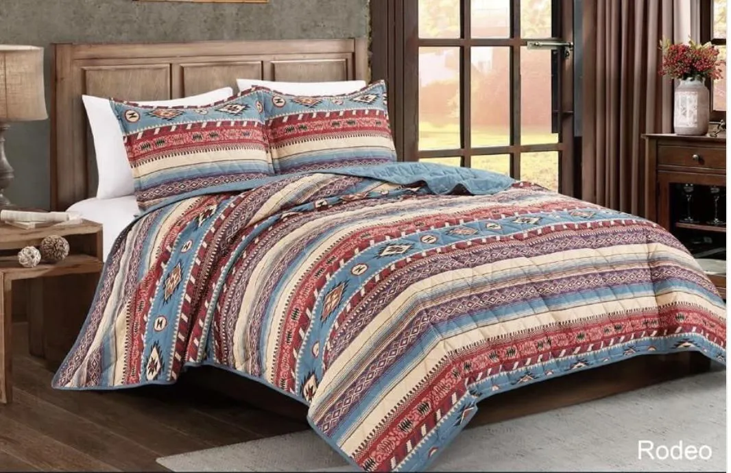 Southwest / Western 3pc Quilt Bedding Set King - Queen