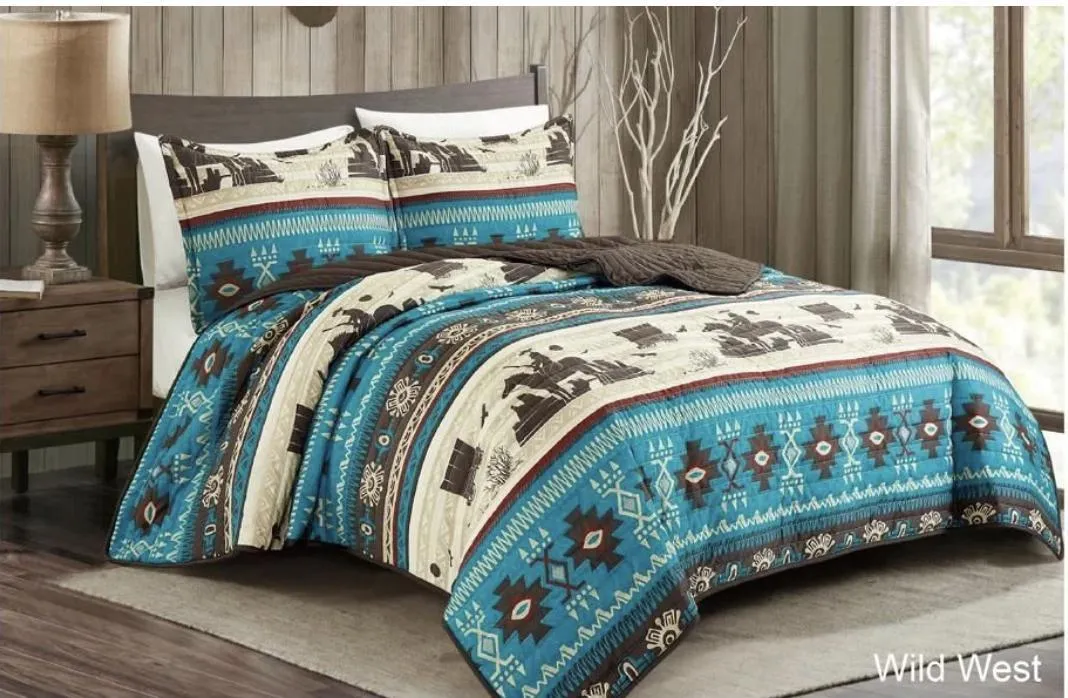 Southwest / Western 3pc Quilt Bedding Set King - Queen