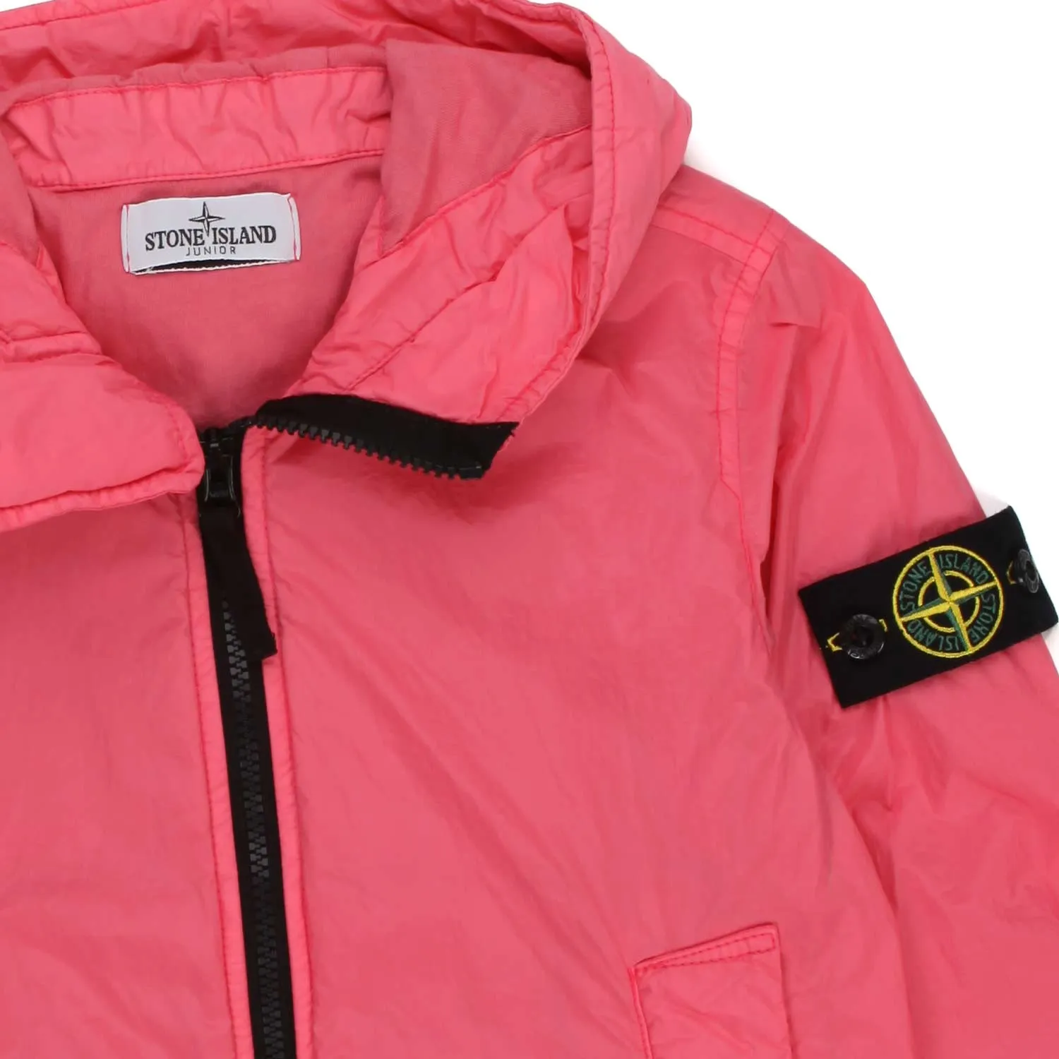 Stone Island Pink Coral Crinkle Reps Jacket For Children And Teen