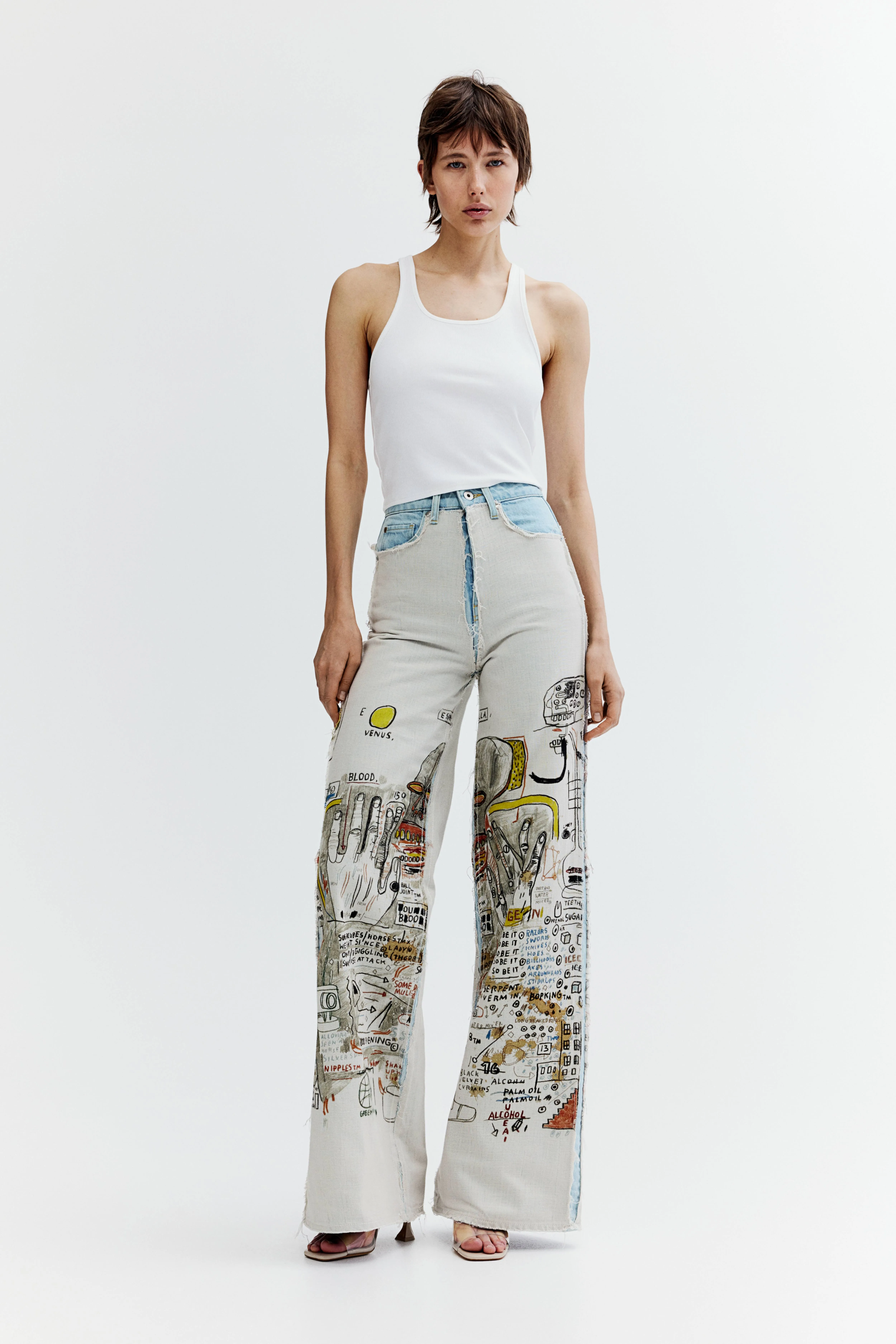 Straight Relaxed High Jeans - High waist - Extra-long legs - Light denim blue/Basquiat - Ladies | H&M GB