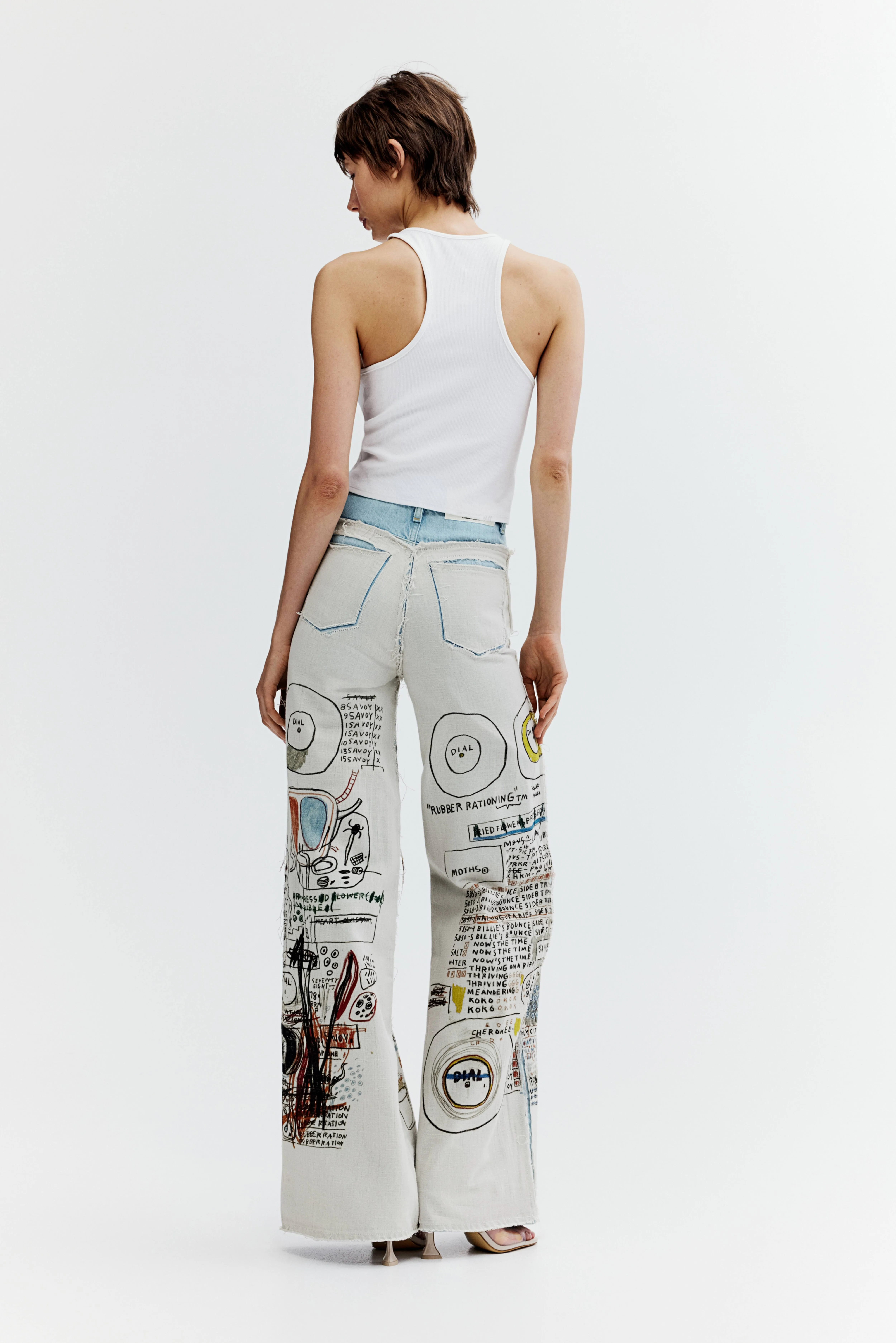 Straight Relaxed High Jeans - High waist - Extra-long legs - Light denim blue/Basquiat - Ladies | H&M GB