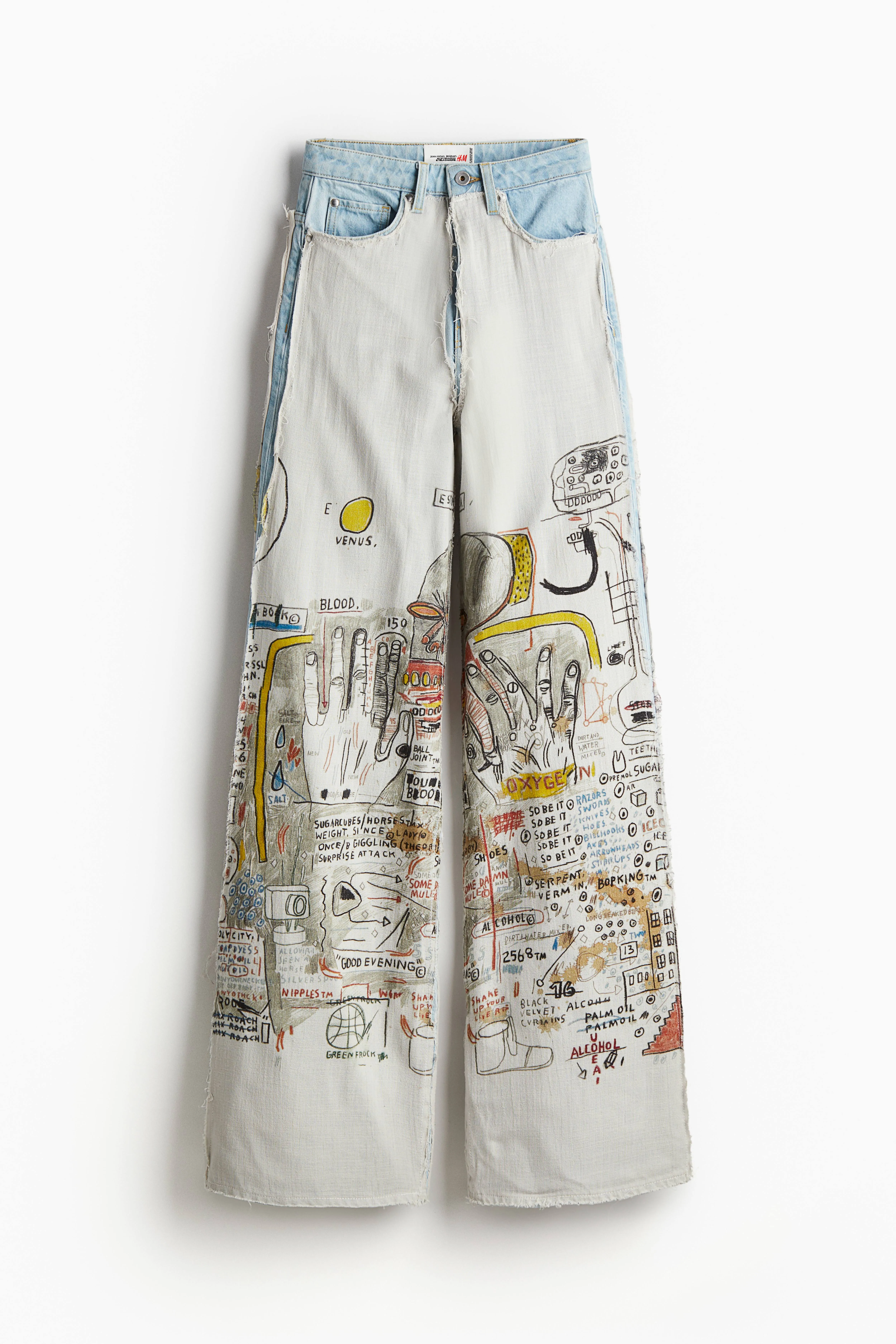 Straight Relaxed High Jeans - High waist - Extra-long legs - Light denim blue/Basquiat - Ladies | H&M GB