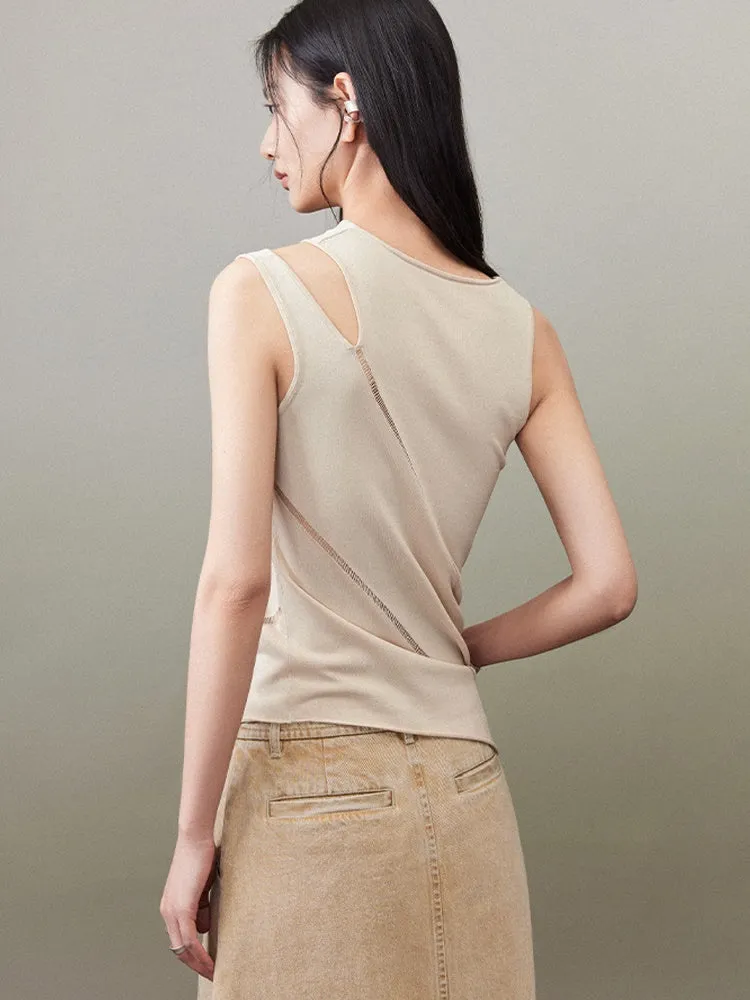 Streamline Irregular Knitted Sleeveless Top