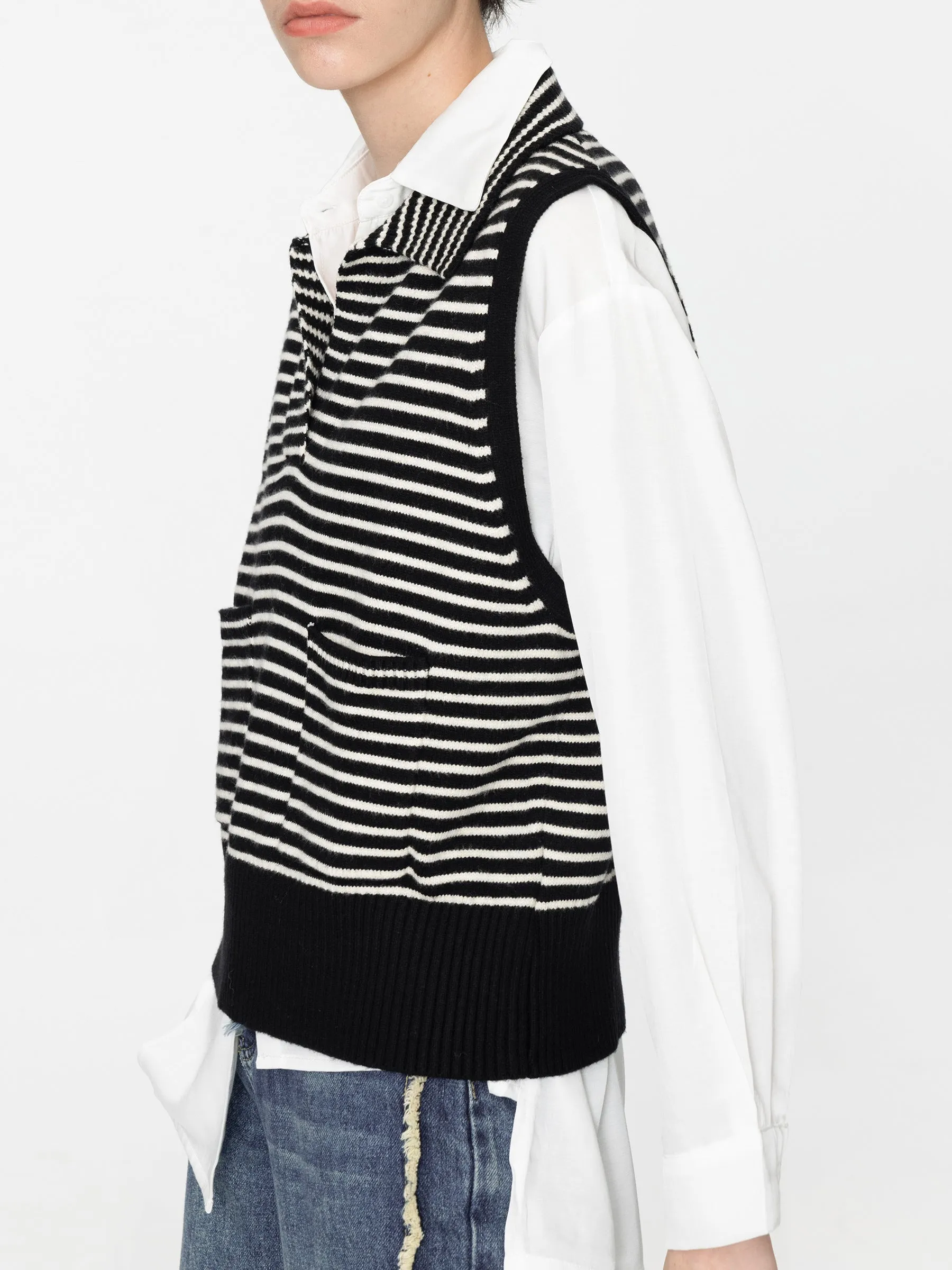 Striped Thin Knit Vest