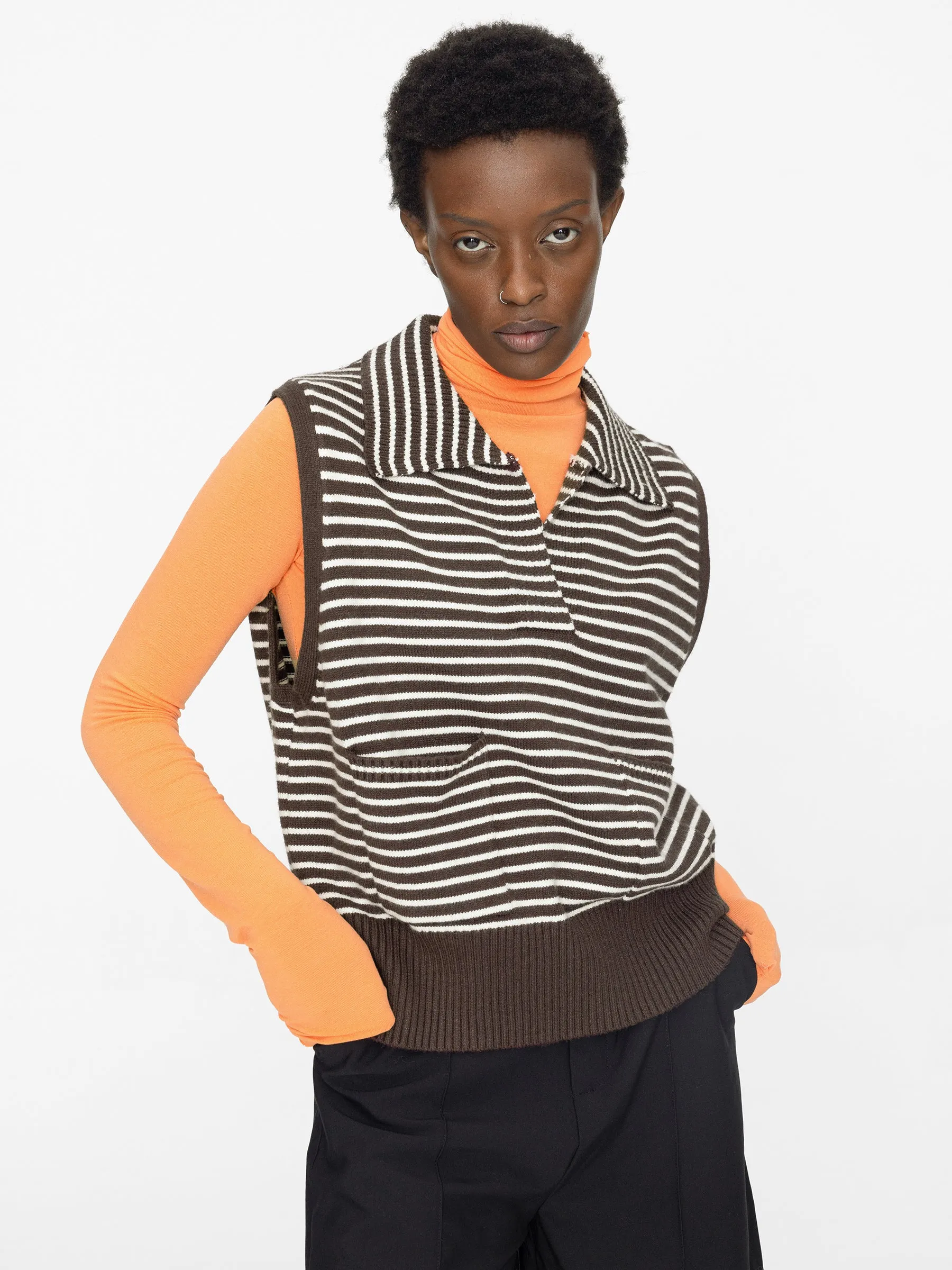 Striped Thin Knit Vest