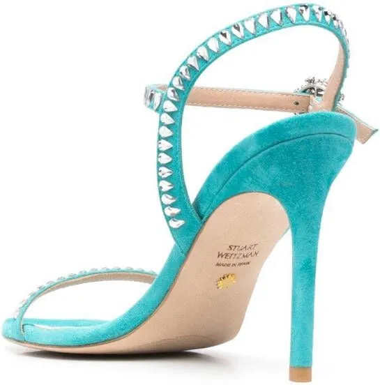 Stuart Weitzman embellished open-toe sandals Blue