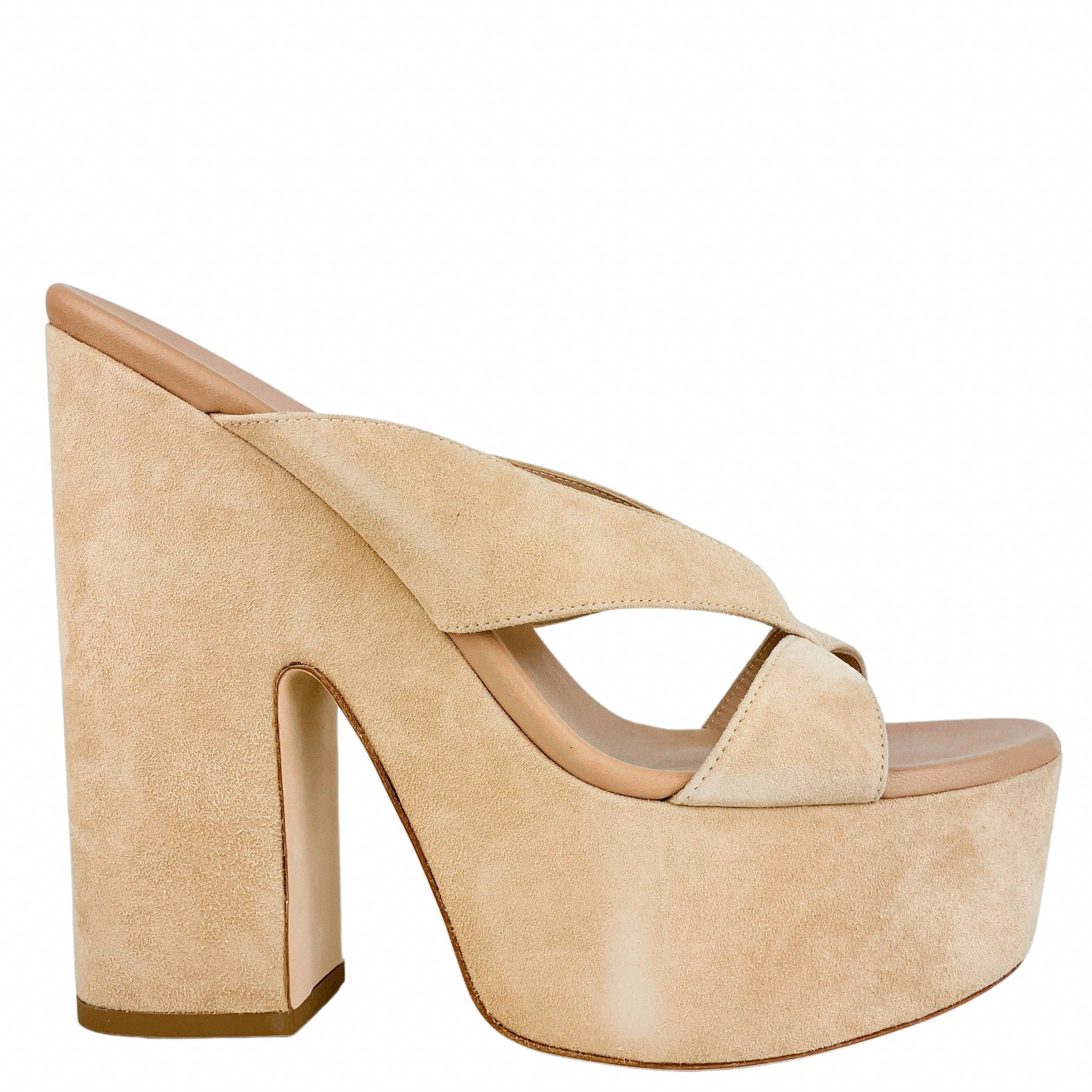 Stuart Weitzman Miami Platform Sandals in Adobe