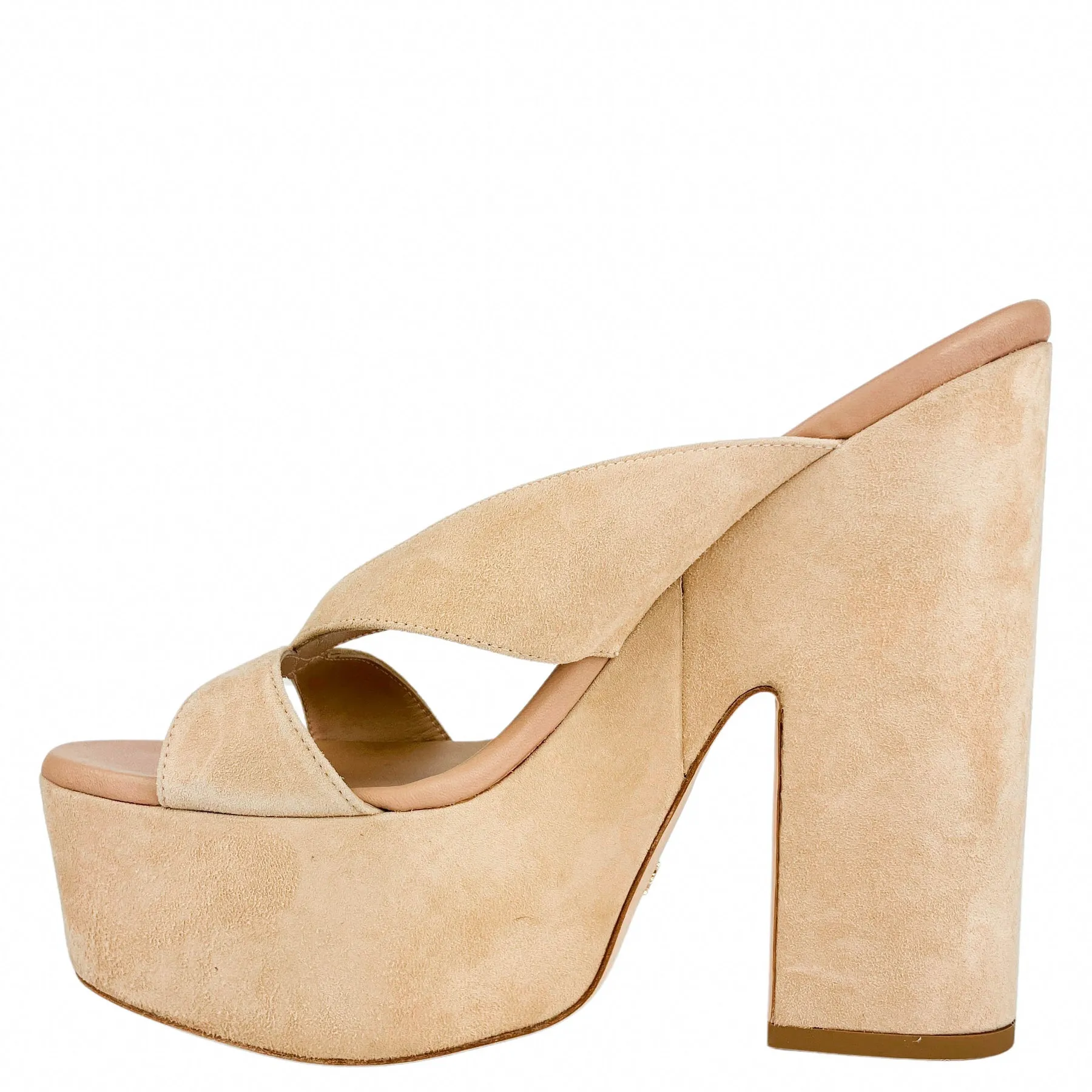 Stuart Weitzman Miami Platform Sandals in Adobe