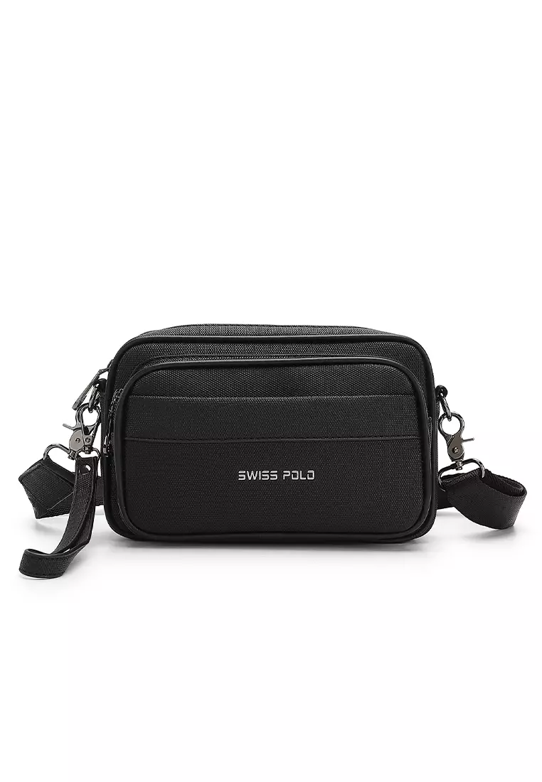 Swiss Polo Men's Sling Bag / Crossbody Bag - Black