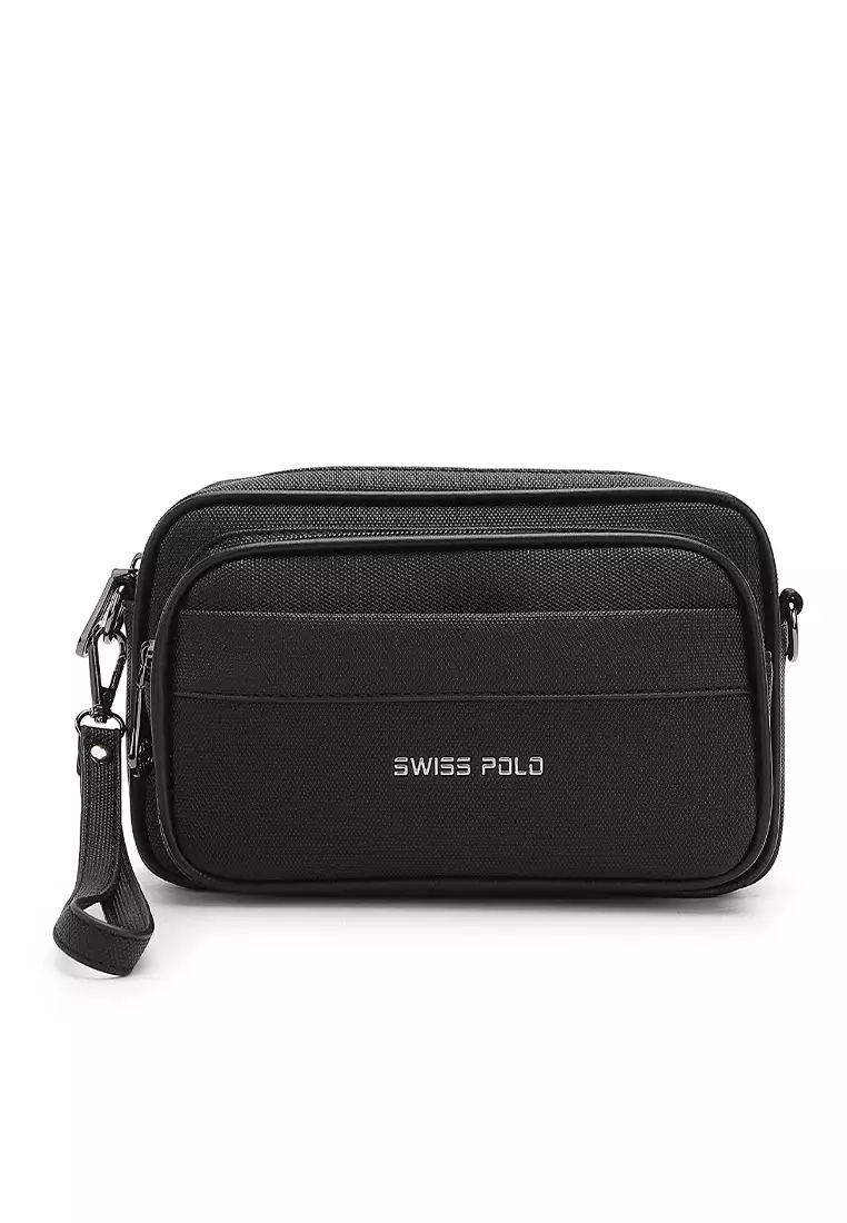 Swiss Polo Men's Sling Bag / Crossbody Bag - Black