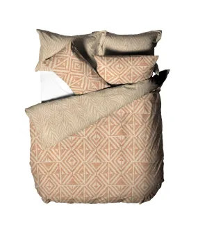 Tanza global geometric duvet cover set terracotta Furn