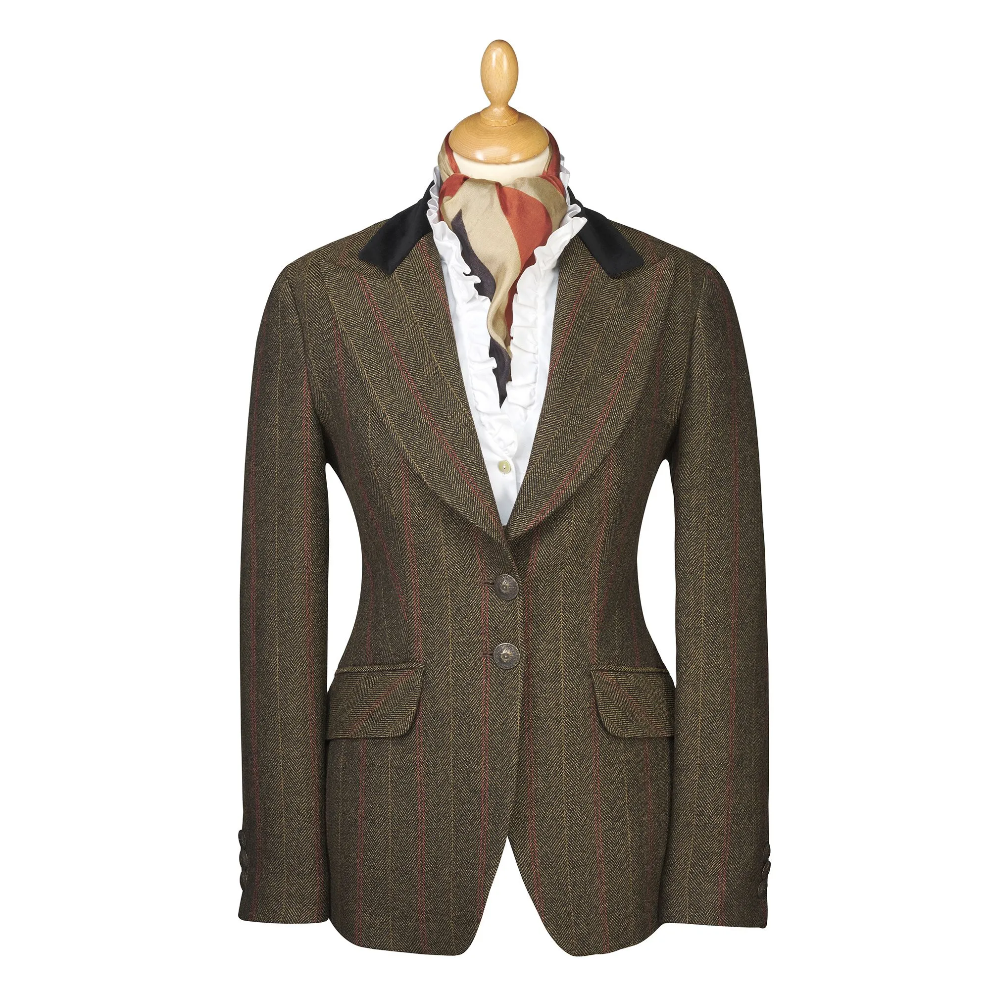 T.Ba Brown and Red Tweed Swing Jacket