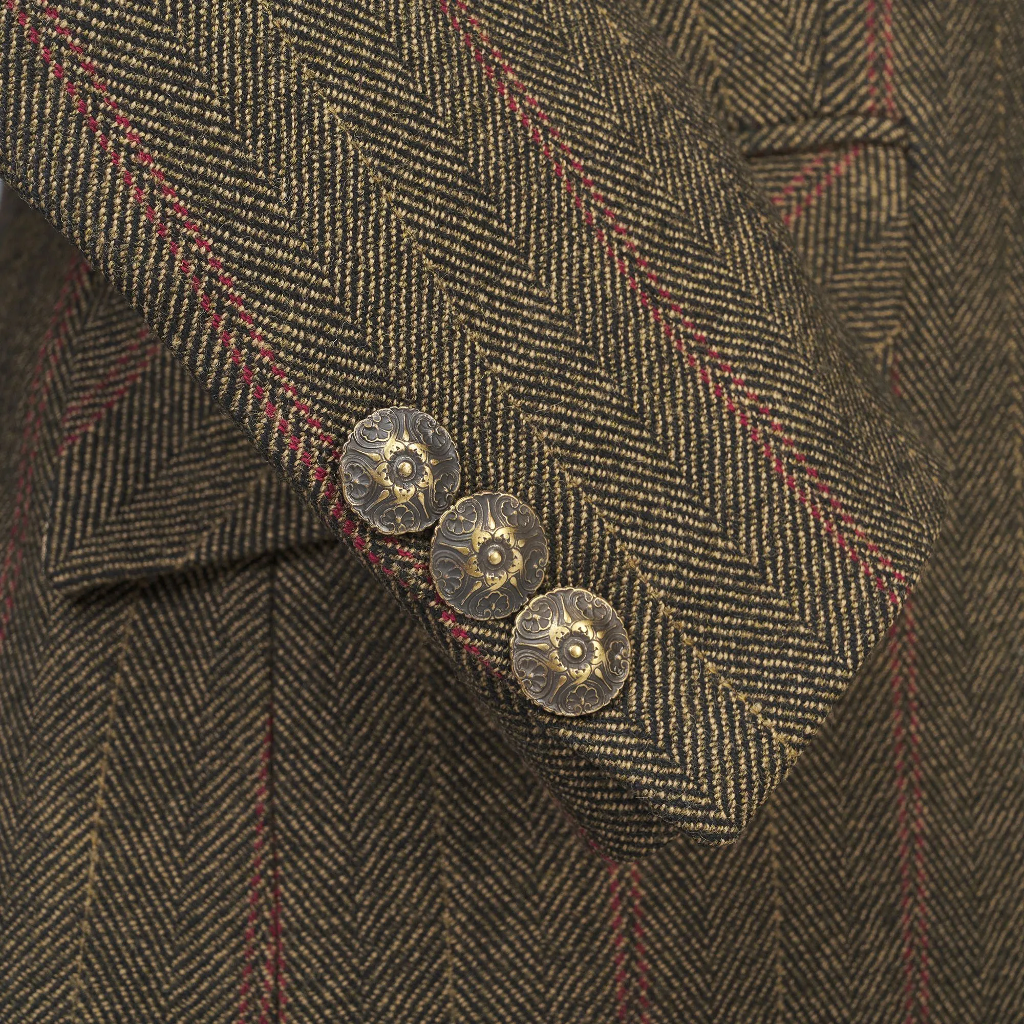 T.Ba Brown and Red Tweed Swing Jacket