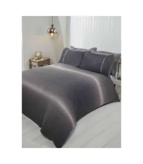 Teddy fleece diamante duvet cover set grey Rapport