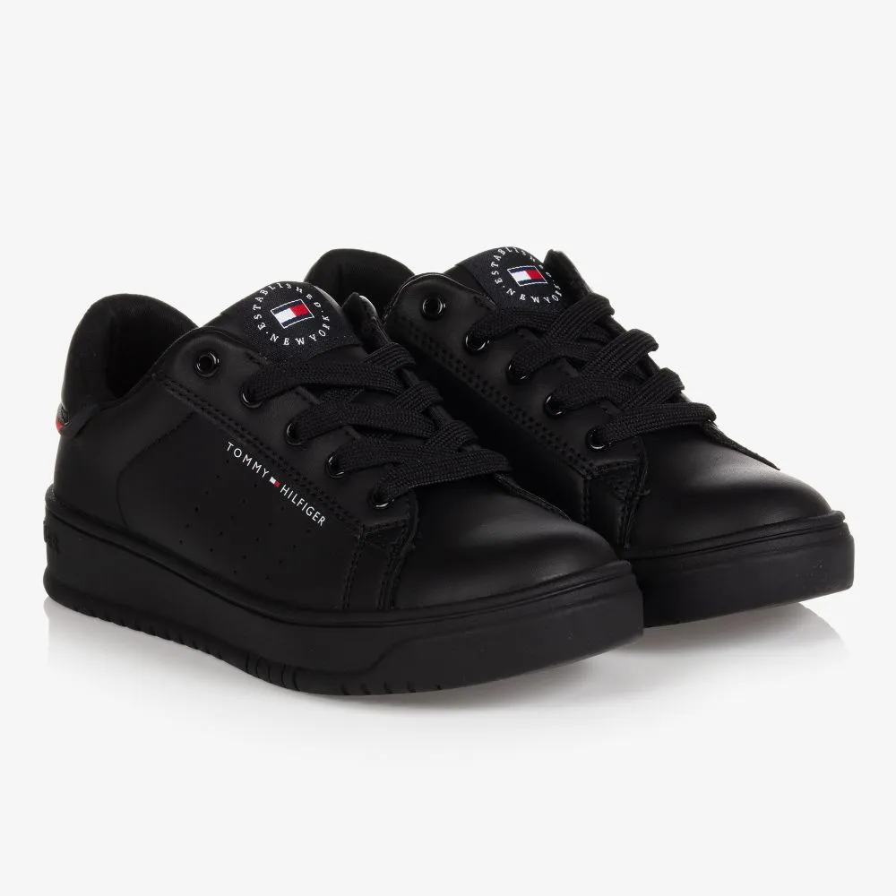 Teen Black Lace-Up Trainers