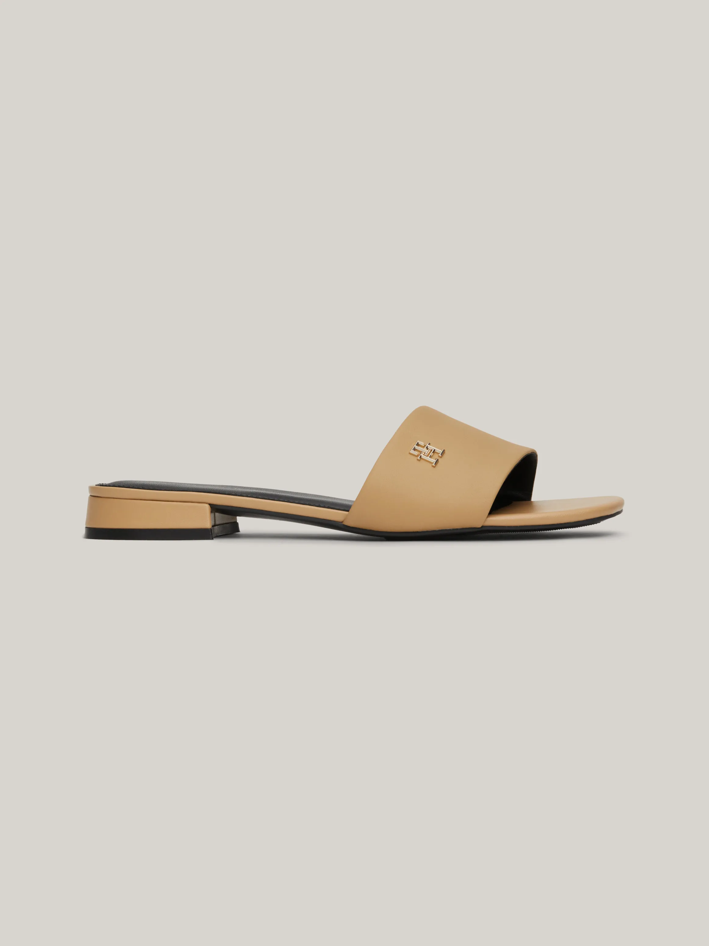 TH Monogram Plaque Leather Mules | Sandals & Slides | Tommy Hilfiger