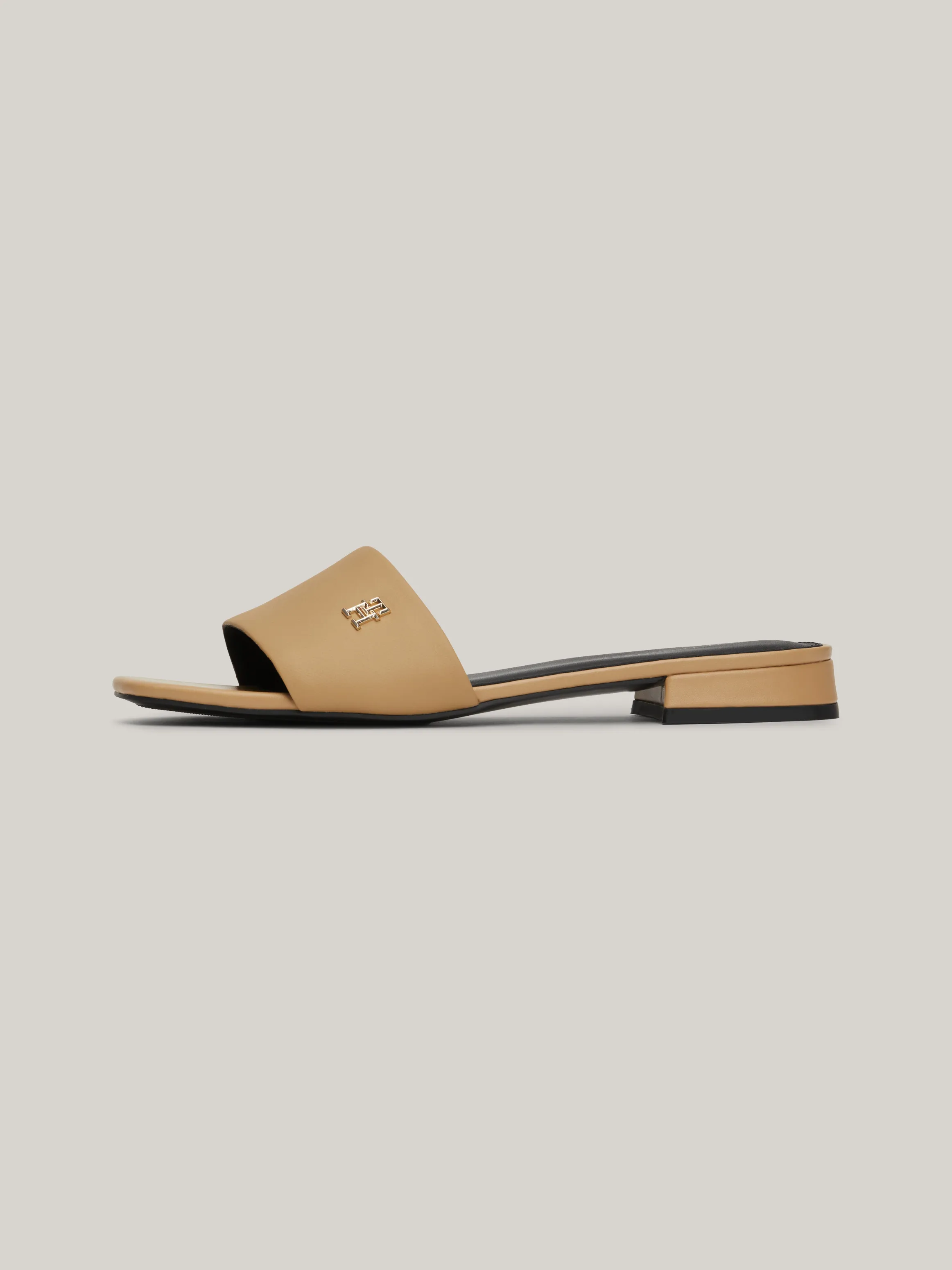 TH Monogram Plaque Leather Mules | Sandals & Slides | Tommy Hilfiger