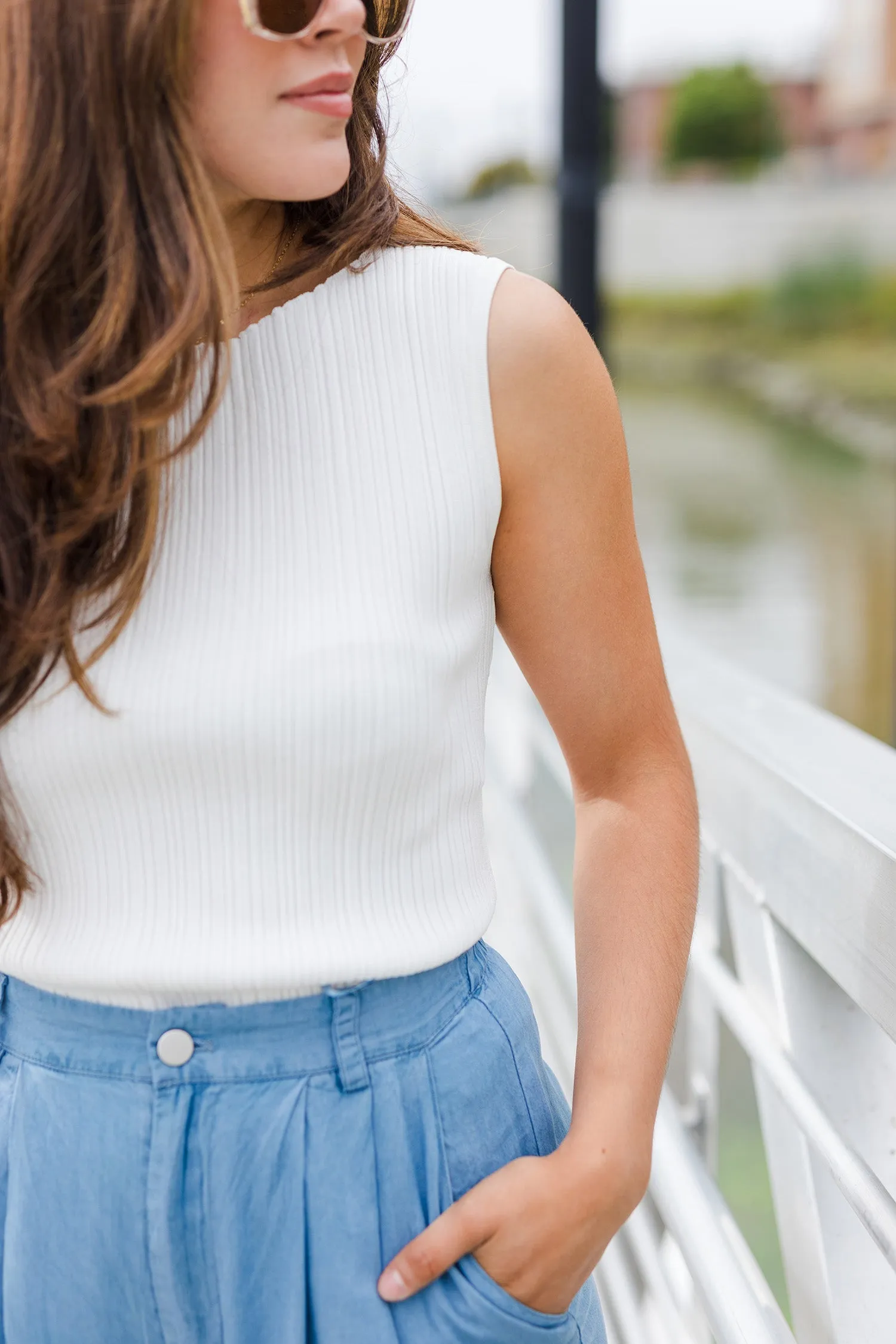 The Friend Zone Ribbed Sleeveless Top