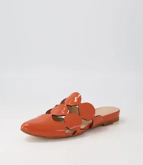 TOP END Forli Orange Patent Leather Mules