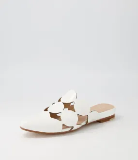 TOP END Forli White Patent Leather Mules