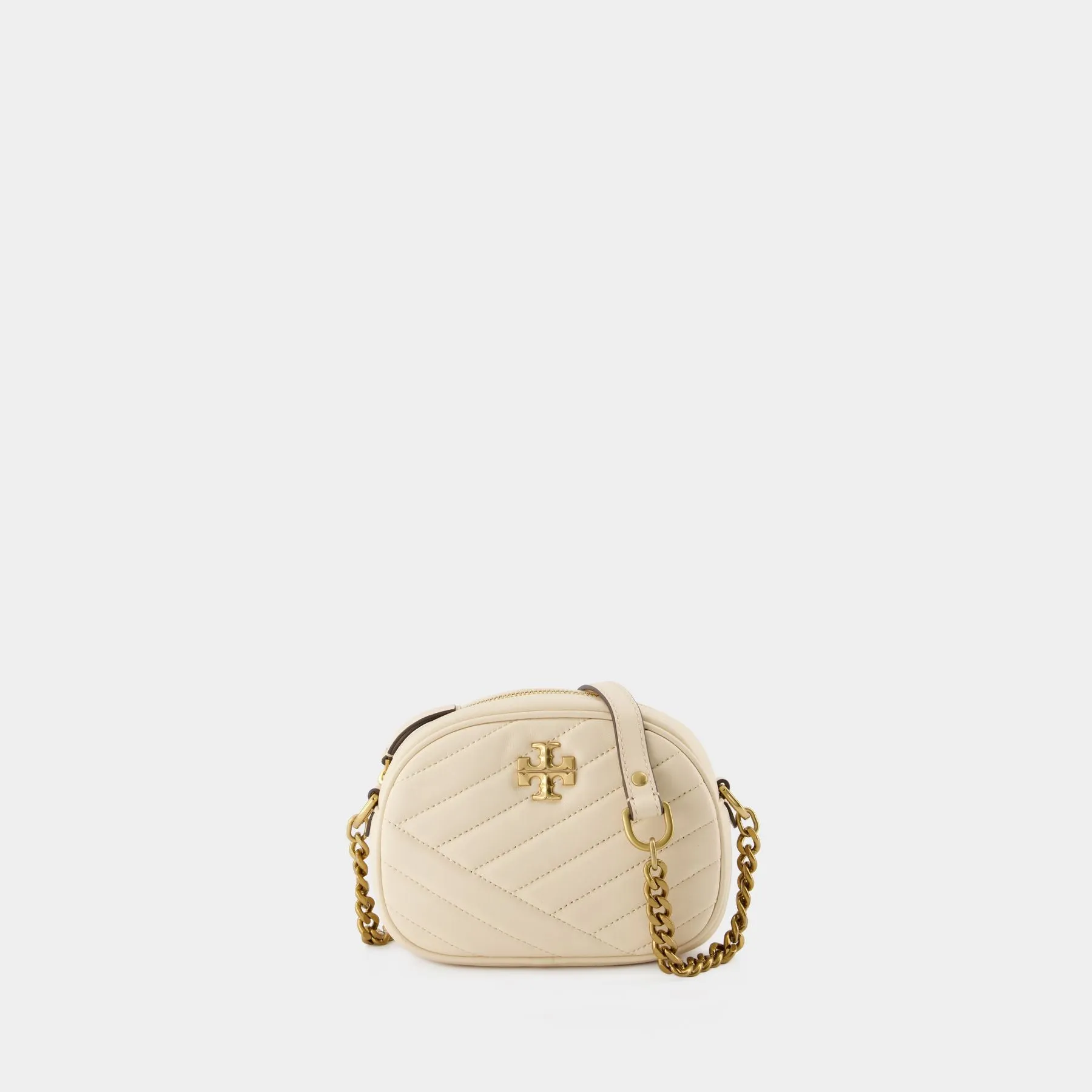 Tory Burch  Kira Chevron Small Camera Hobo Bag - Tory Burch -  New Cream - Leather