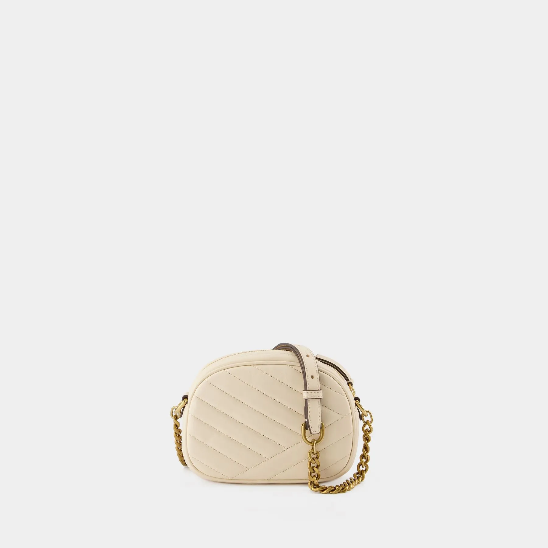 Tory Burch  Kira Chevron Small Camera Hobo Bag - Tory Burch -  New Cream - Leather