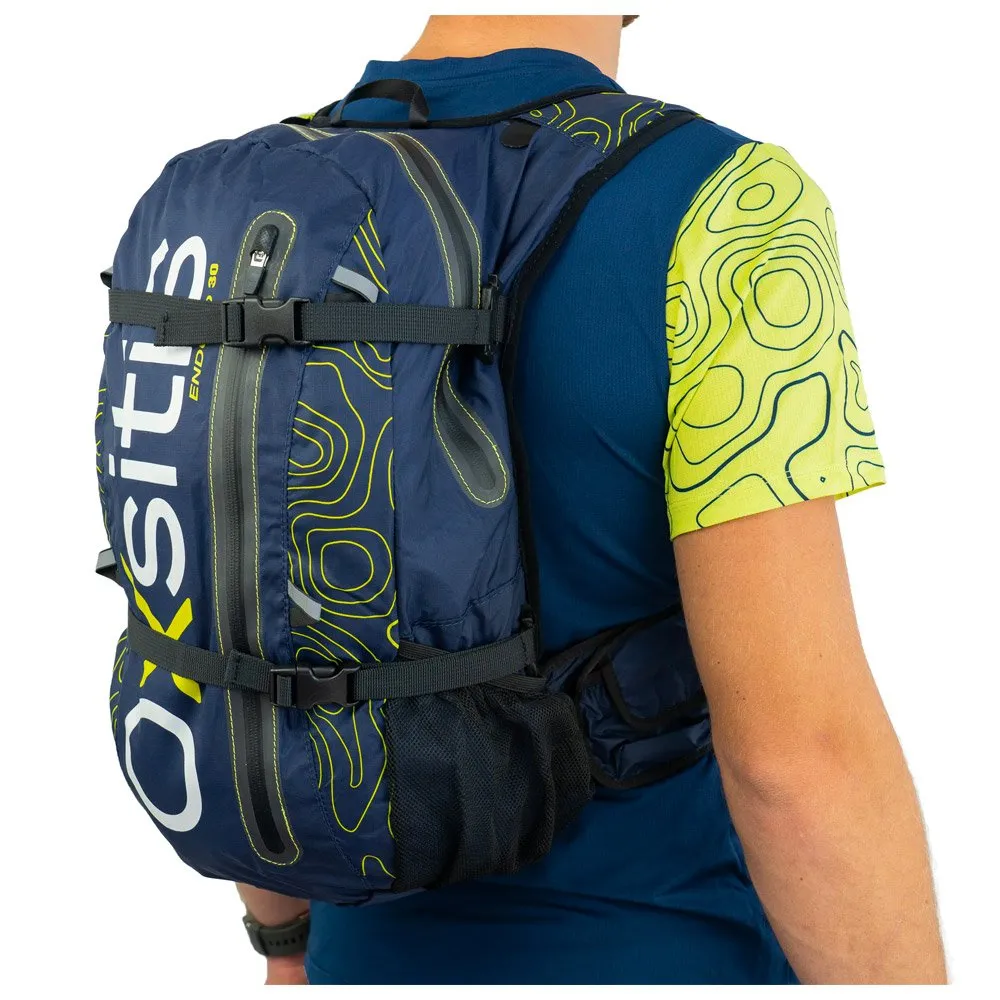 Trail running hydration vest Oxsitis ---Enduro 30 Ultra Noir Blanc Vert