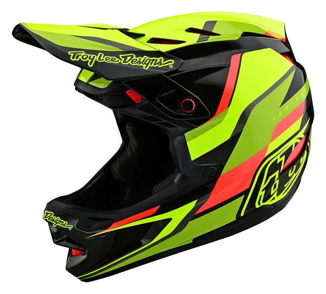 Troy Lee Designs D4 Carbon Full Face Helmet with MIPS - Omega - Black-Yellow