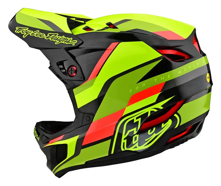 Troy Lee Designs D4 Carbon Full Face Helmet with MIPS - Omega - Black-Yellow