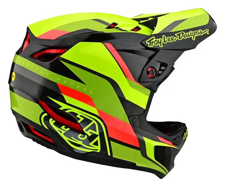 Troy Lee Designs D4 Carbon Full Face Helmet with MIPS - Omega - Black-Yellow