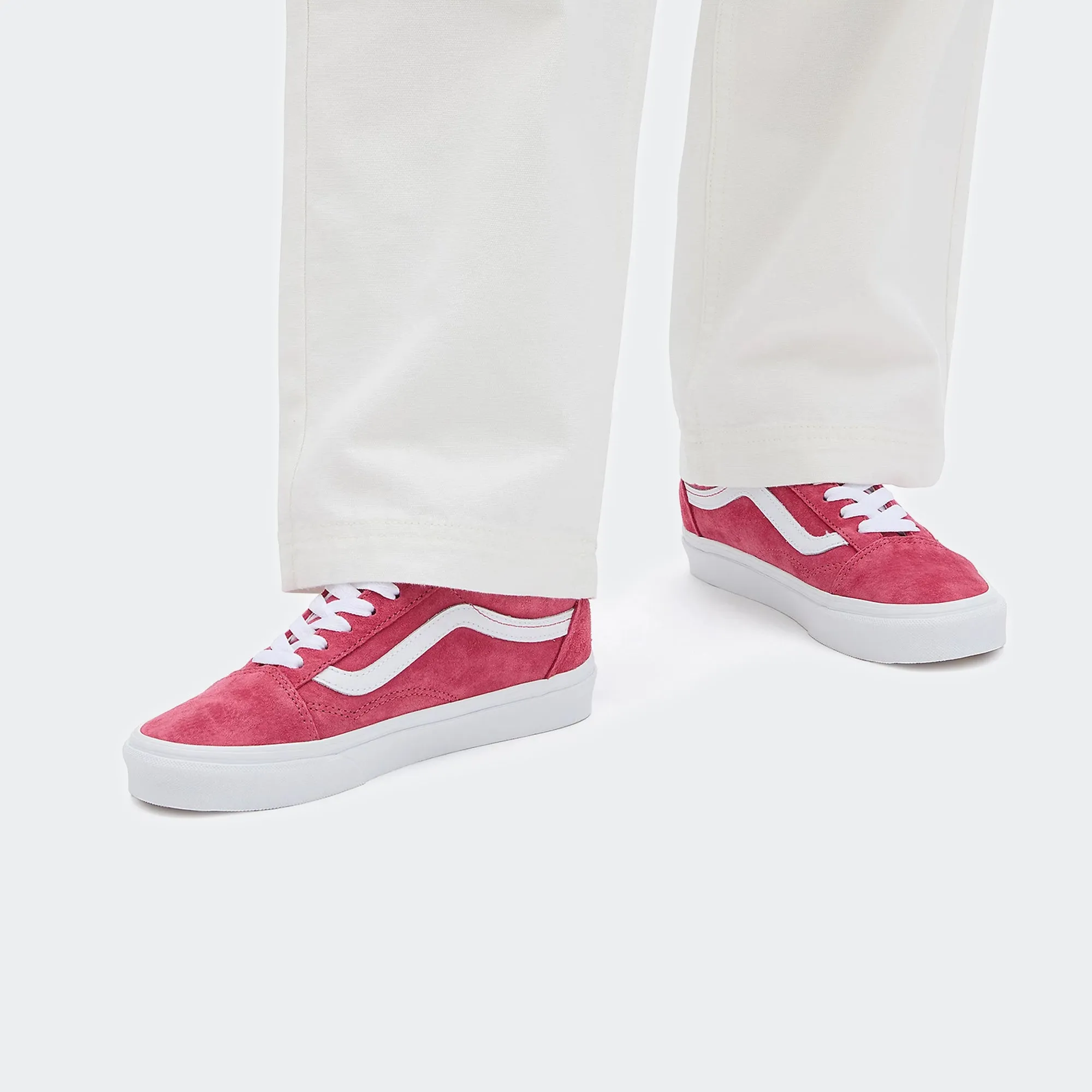 Unisex Vans Old Skool Pig Suede Shoes Red