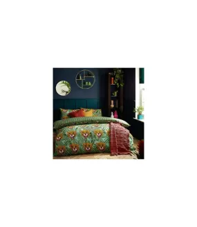 Untamed cheetah duvet cover set green Furn