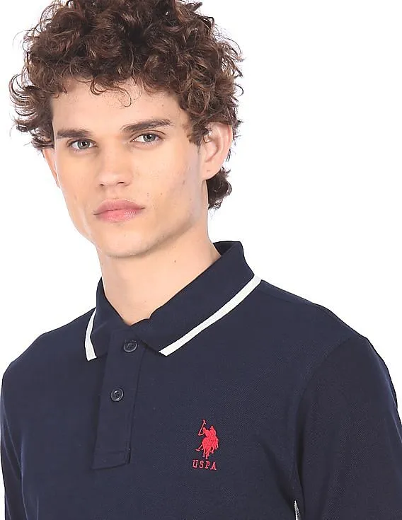 U.S. Polo Assn. Cut And Sew Panel Pique Polo Shirt