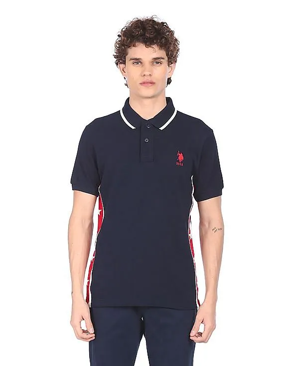 U.S. Polo Assn. Cut And Sew Panel Pique Polo Shirt