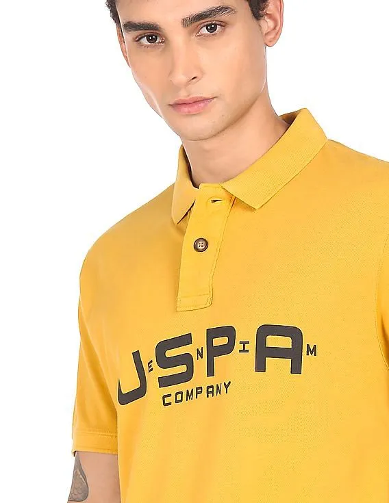 U.S. Polo Assn. Denim Co. Cotton Brand Print Polo Shirt