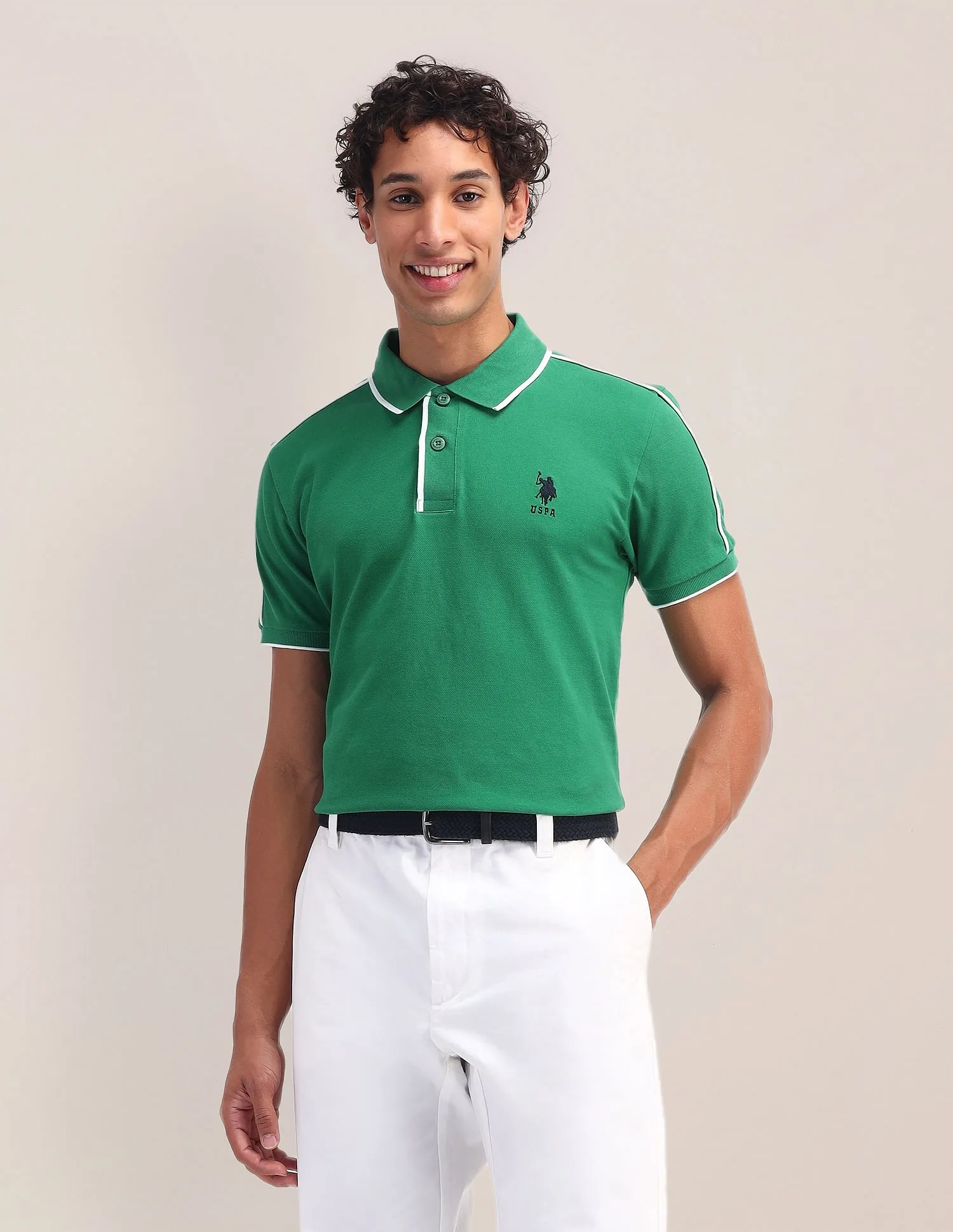 U.S. Polo Assn. Solid Pattern Slim Fit Polo Shirt