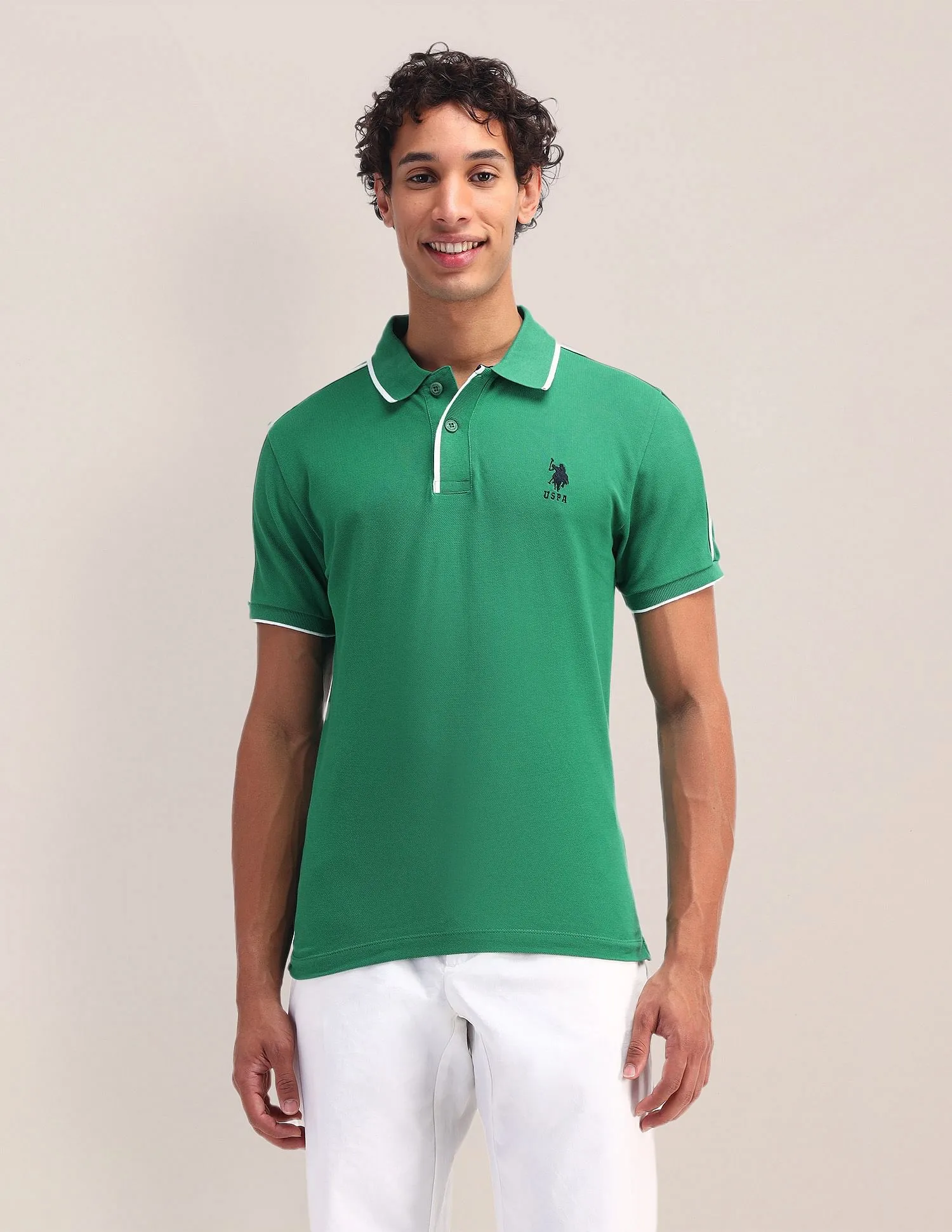 U.S. Polo Assn. Solid Pattern Slim Fit Polo Shirt