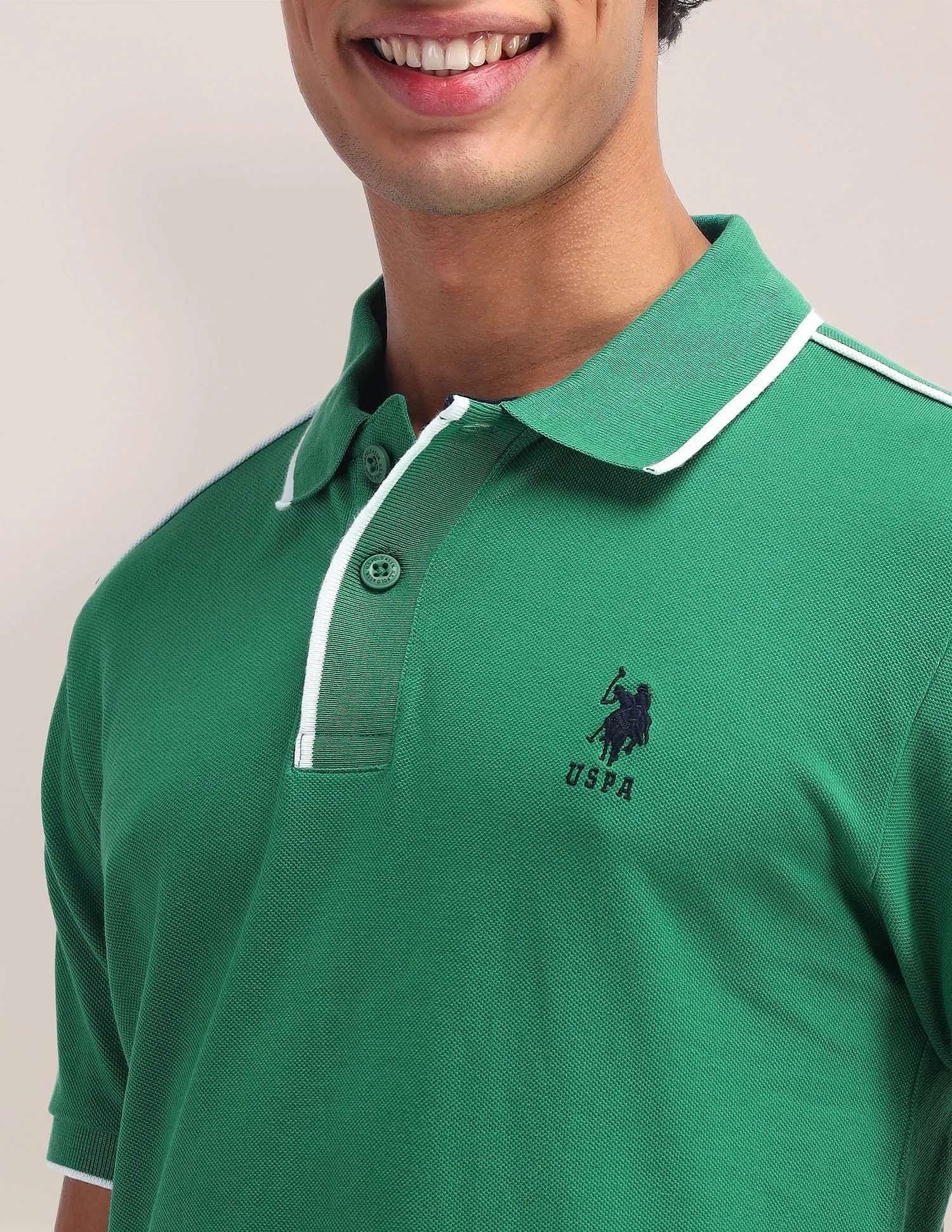 U.S. Polo Assn. Solid Pattern Slim Fit Polo Shirt