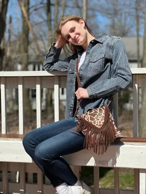 V-4921 MontanaCo Aztec Crossbody Bag with Fringes