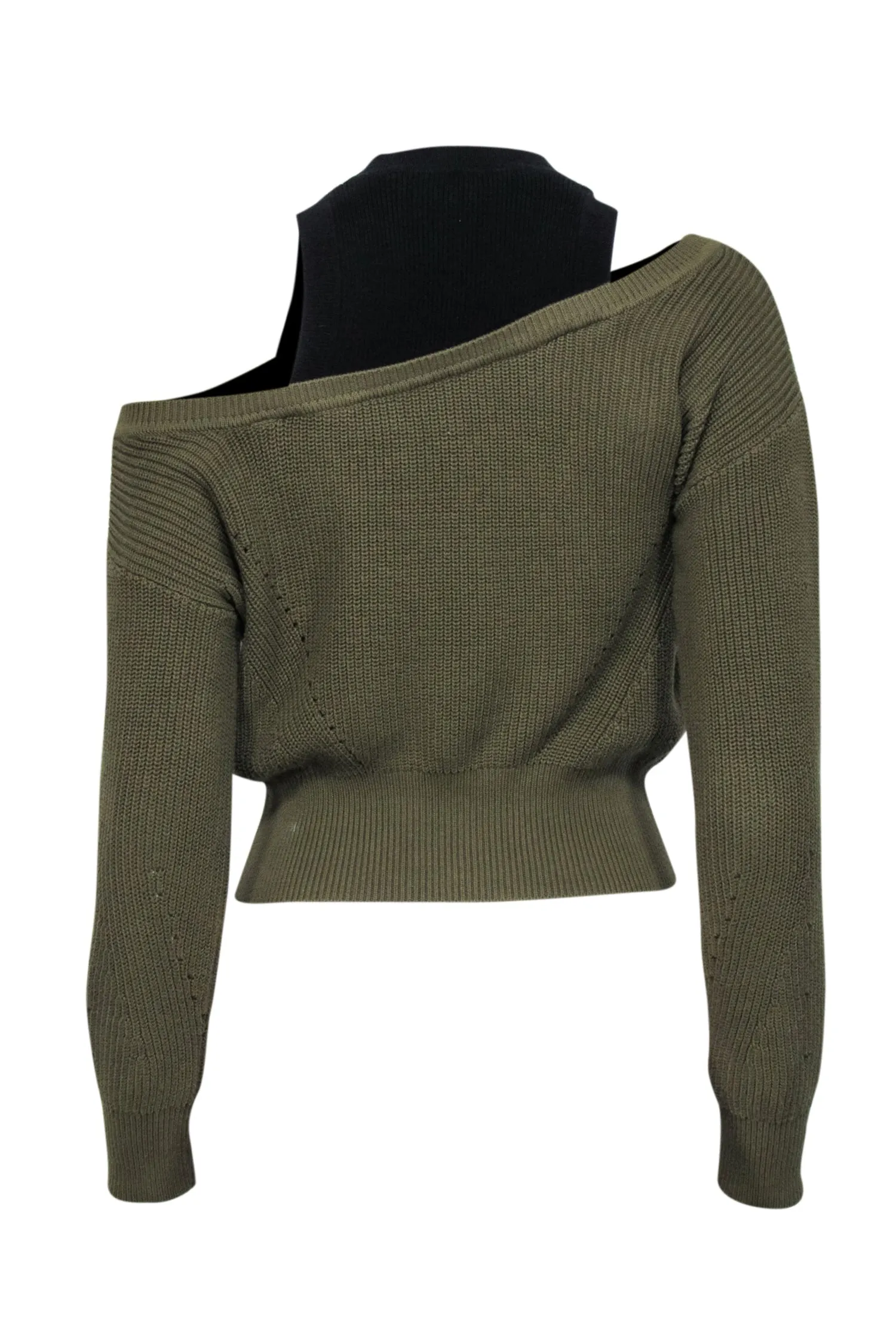 Veronica Beard - Green & Black Cold Shoulder Sweater Sz XS