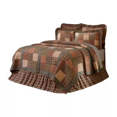 VHC Brands Cinnamon Plaid Reversible Quilt