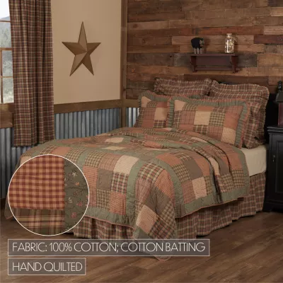 VHC Brands Cinnamon Plaid Reversible Quilt