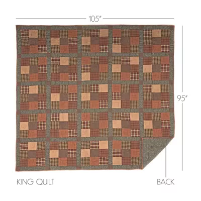 VHC Brands Cinnamon Plaid Reversible Quilt